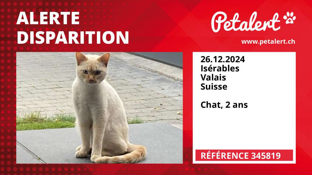 Alerte Disparition #345819 Isérables / Valais / Suisse