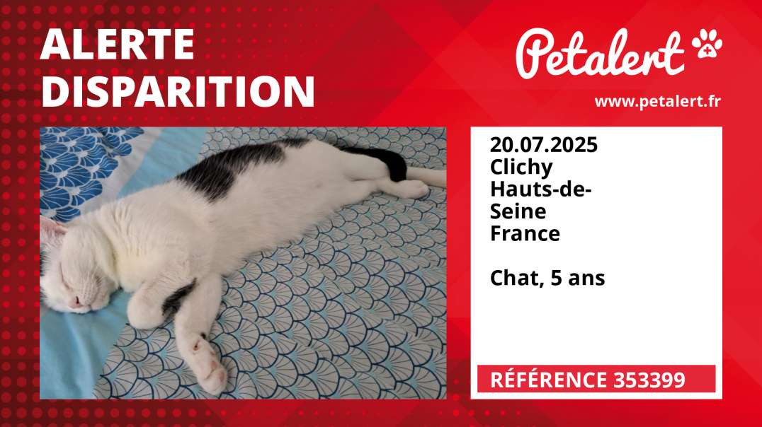 Alerte Disparition #353399 Clichy / Hauts-de-Seine / France