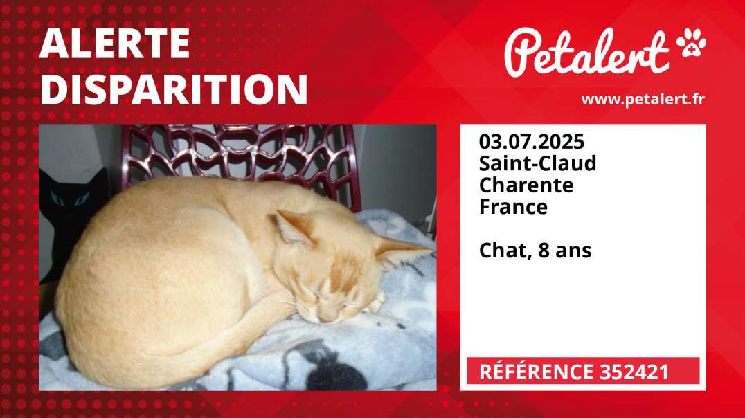 Alerte Disparition #352421 Saint-Claud / Charente / France