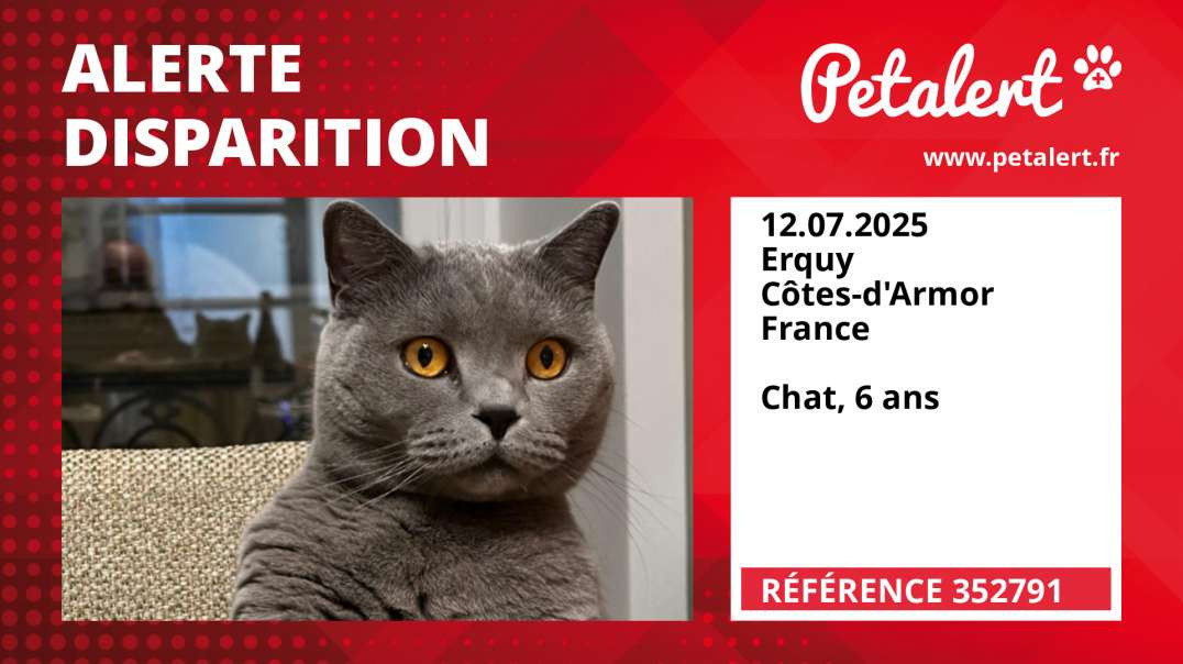 Alerte Disparition #352791 Erquy / Côtes-d'Armor / France