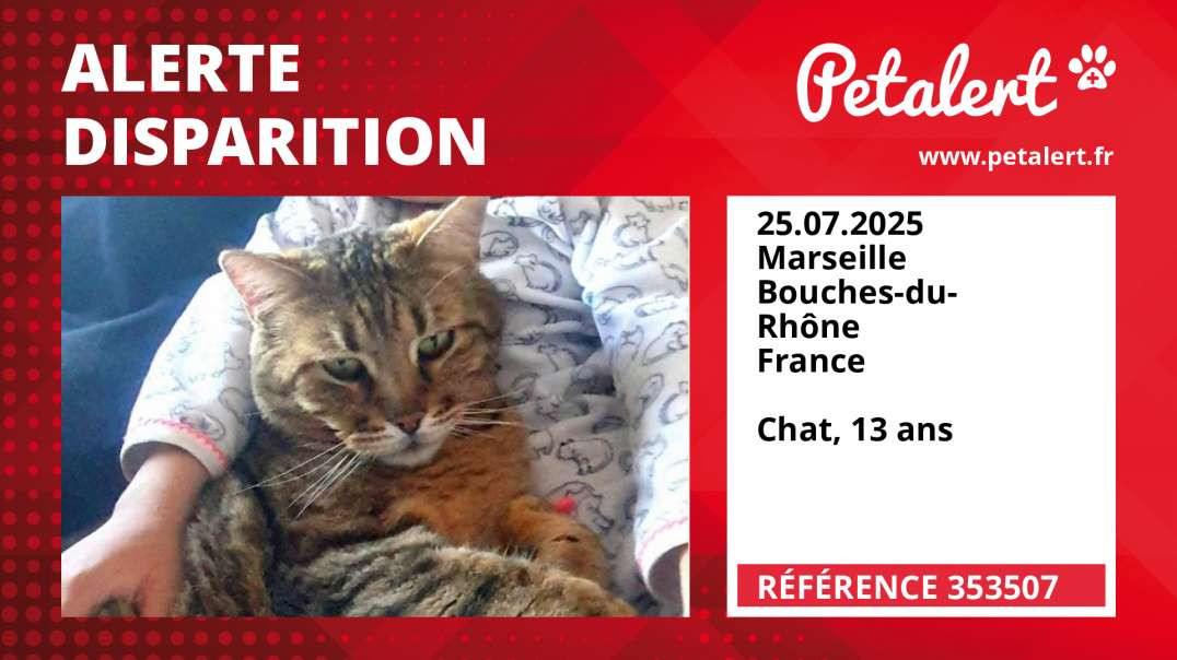 Alerte Disparition #353507 Marseille / Bouches-du-Rhône / France