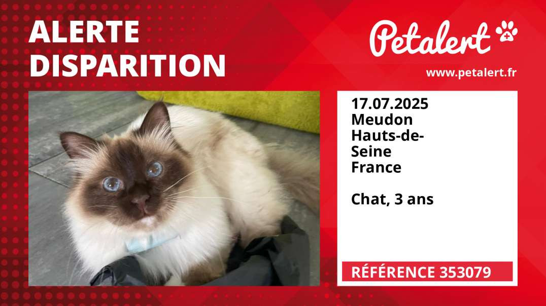 Alerte Disparition #353079 Meudon / Hauts-de-Seine / France