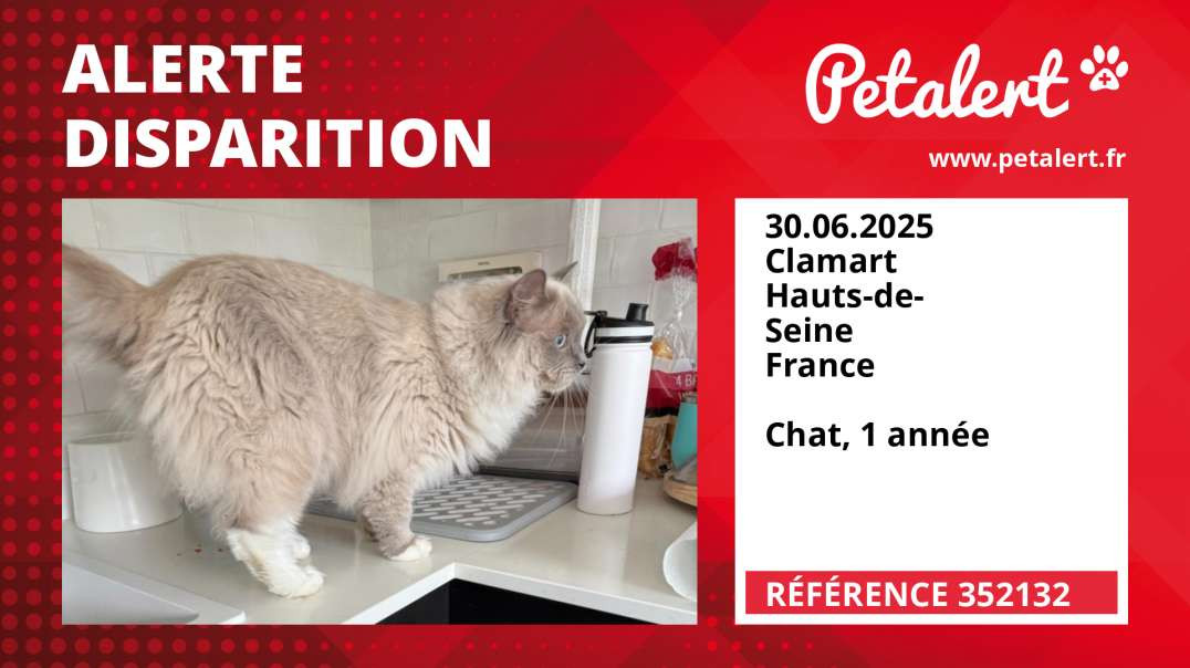 Alerte Disparition #352132 Clamart / Hauts-de-Seine / France