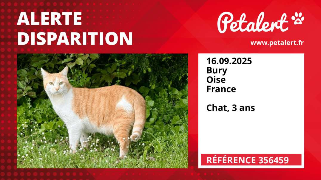 Alerte Disparition #356459 Bury / Oise / France