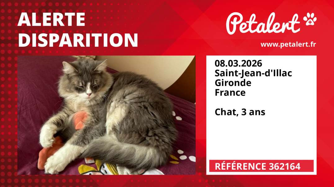 Alerte Disparition #362164 Saint-Jean-d'Illac / Gironde / France