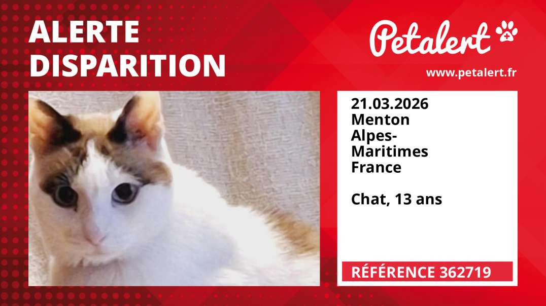 Alerte Disparition #362719 Menton / Alpes-Maritimes / France