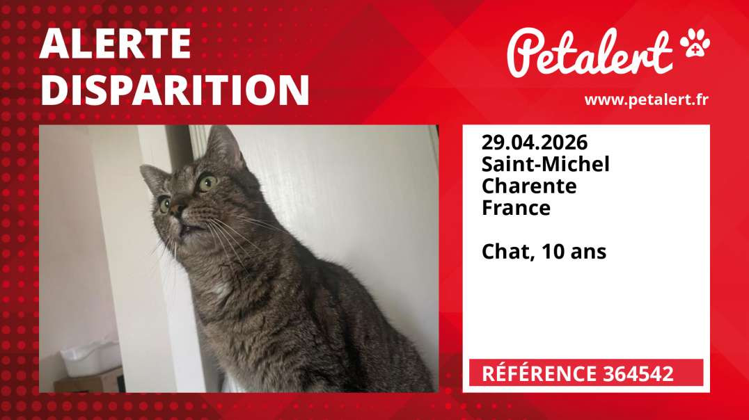 Alerte Disparition #364542 Saint-Michel / Charente / France