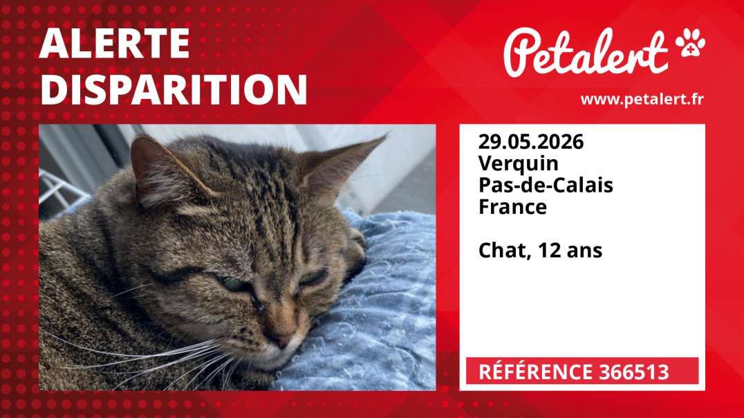 Alerte Disparition #366513 Verquin / Pas-de-Calais / France