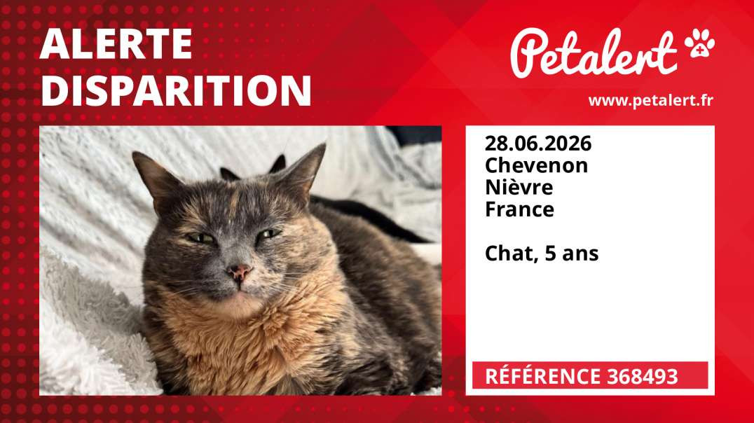 Alerte Disparition #368493 Chevenon / Nièvre / France