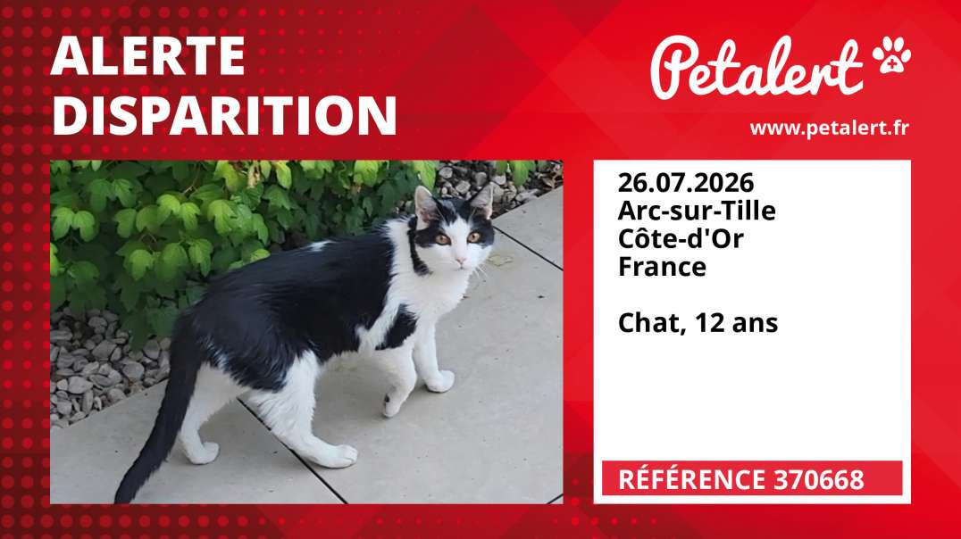 Alerte Disparition #370668 Arc-sur-Tille / Côte-d'Or / France