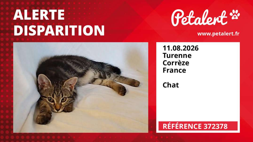 Alerte Disparition #372378 Turenne / Corrèze / France