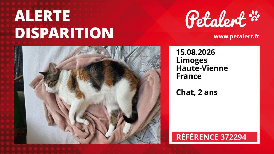 Alerte Disparition #372294 Limoges / Haute-Vienne / France