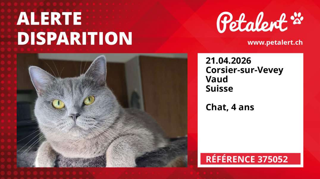 Alerte Disparition #375052 Corsier-sur-Vevey / Vaud / Suisse