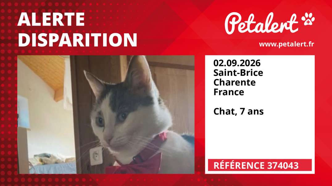 Alerte Disparition #374043 Saint-Brice / Charente / France