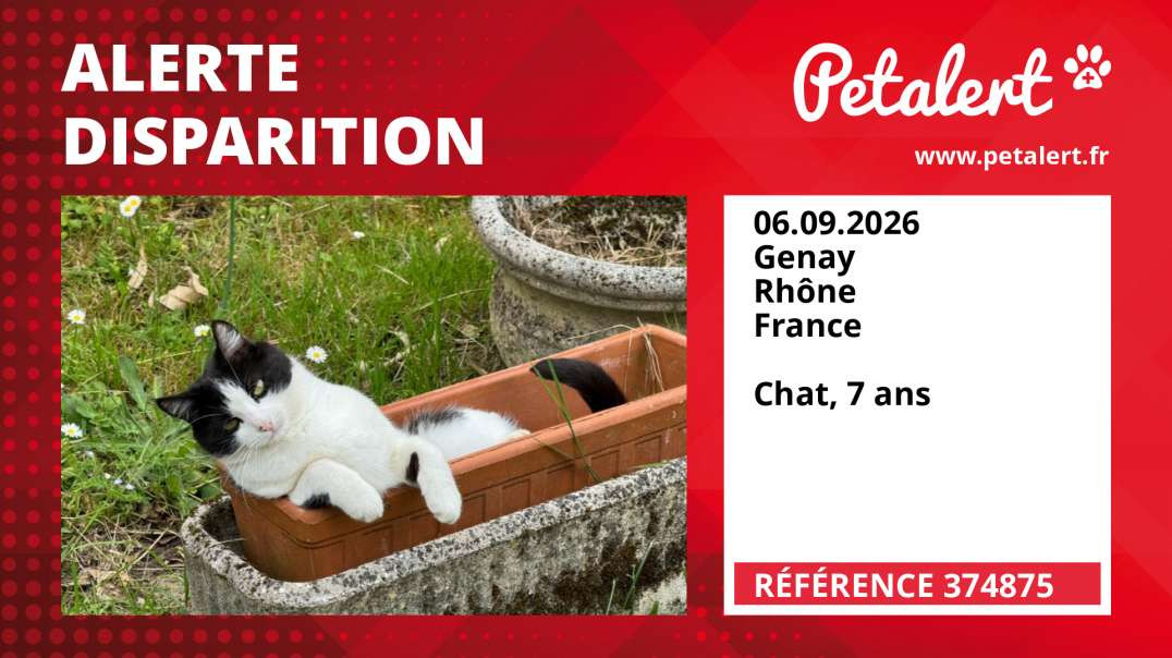 Alerte Disparition #374875 Genay / Rhône / France