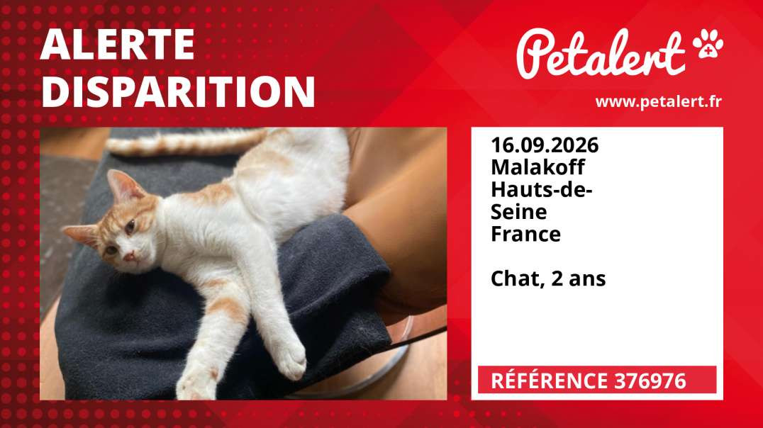 Alerte Disparition #376976 Malakoff / Hauts-de-Seine / France
